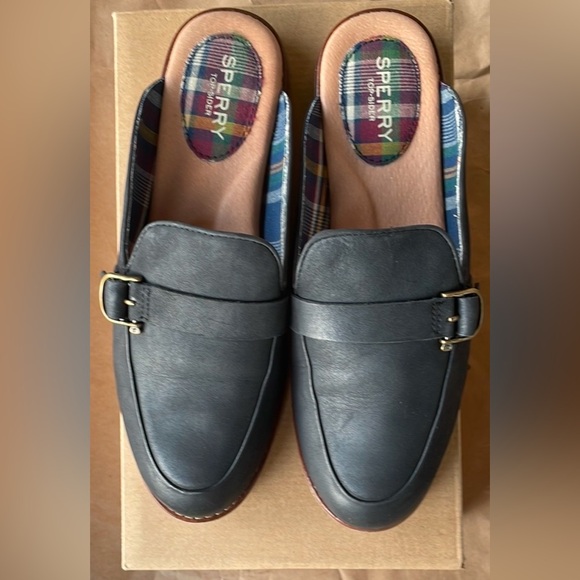 Sperry Women's Leather Mules Black 8 - Picture 2 of 11